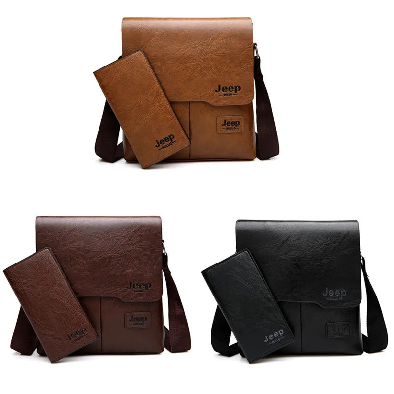 Kit Shoulder Bag de Couro Premium + Carteira Executiva - Jeep Buluo