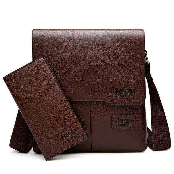 Kit Shoulder Bag de Couro Premium + Carteira Executiva - Jeep Buluo