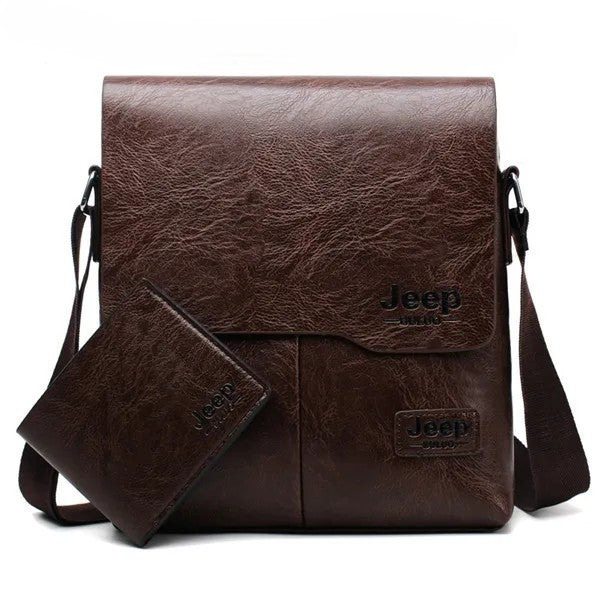 Kit Shoulder Bag de Couro Premium + Carteira Executiva - Jeep Buluo