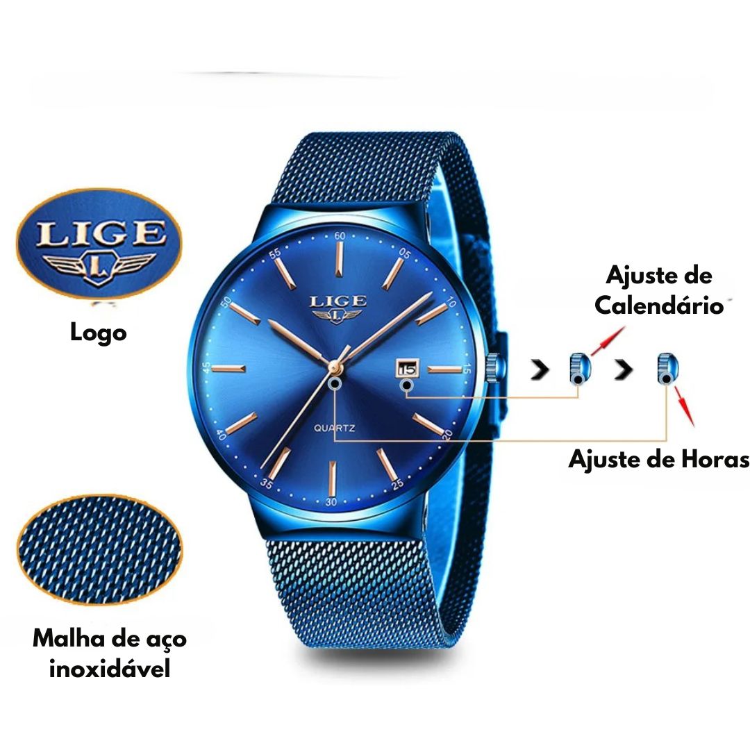 Relógio Lige Chic Pulseira Mesh