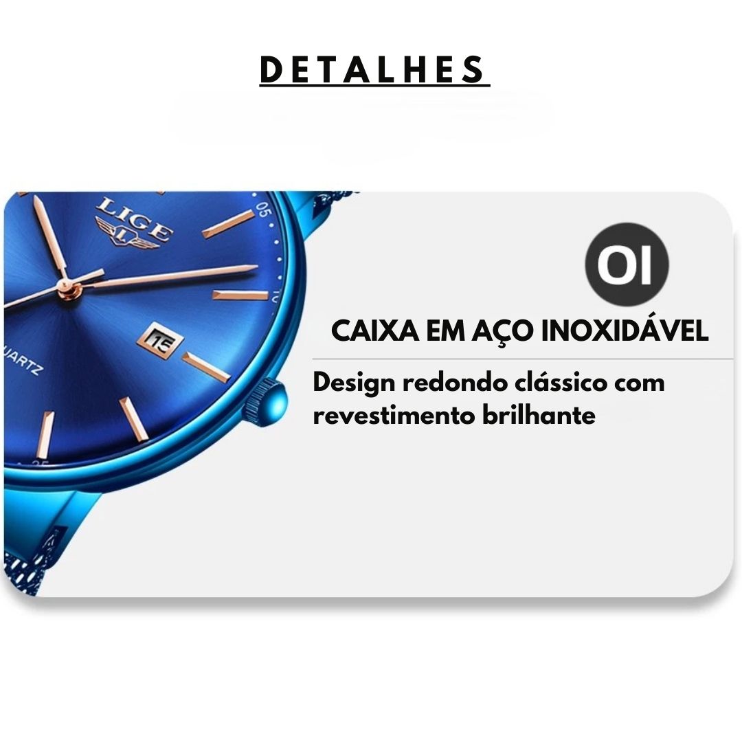 Relógio Lige Chic Pulseira Mesh