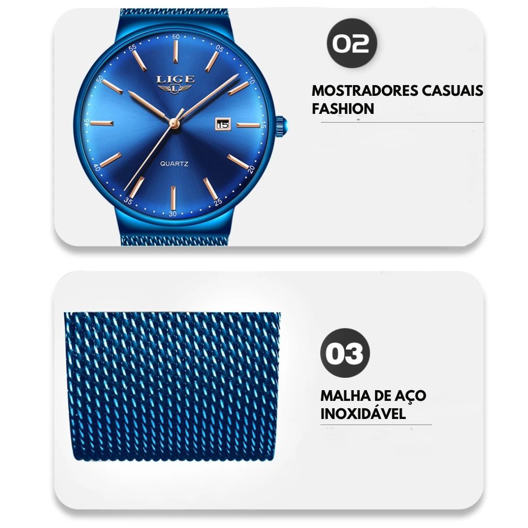 Relógio Lige Chic Pulseira Mesh