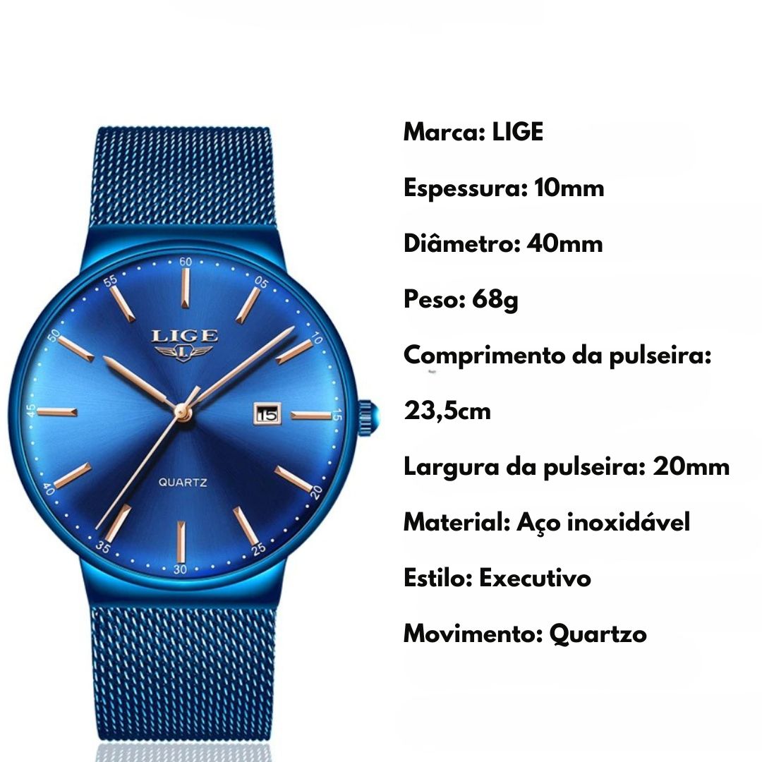 Relógio Lige Chic Pulseira Mesh