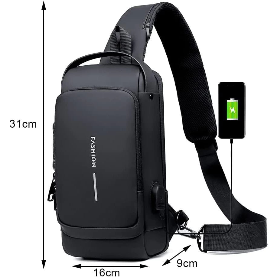 Shoulder Bag USB Antifurto