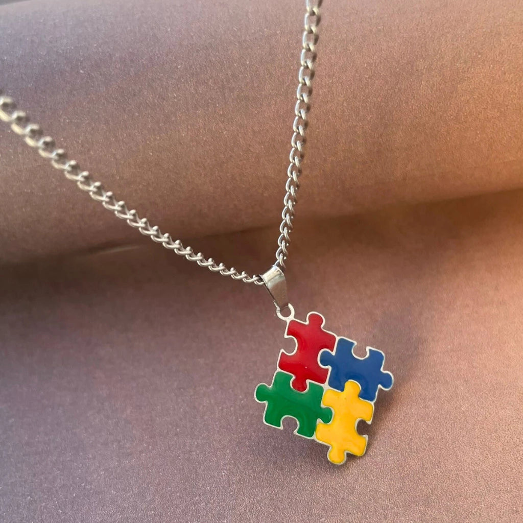 Colar Símbolo Autismo - Aço Inoxidável