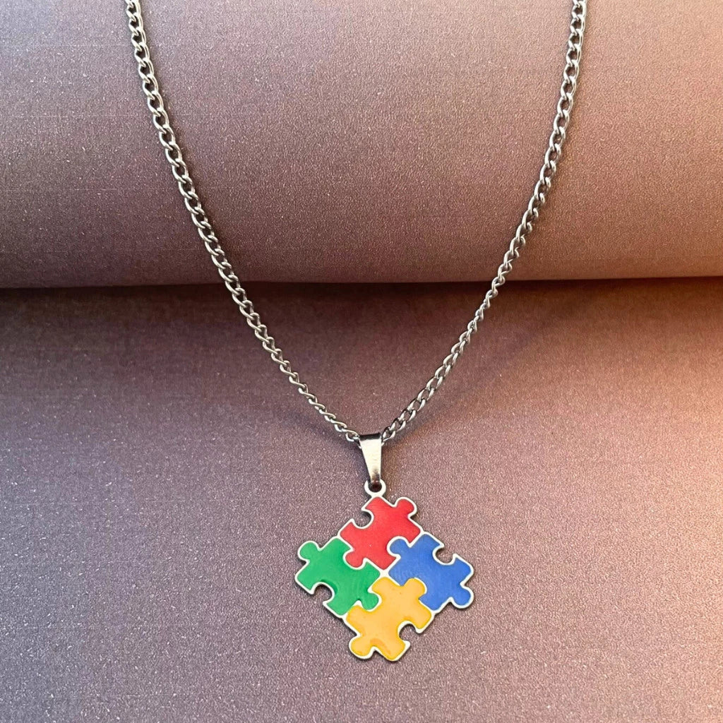 Colar Símbolo Autismo - Aço Inoxidável